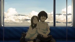 Anime skirts long hair skyscapes