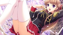 Anime skirts walkure romanze lying down thigh highs legs up 