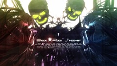 Anime skulls black rock shooter black hair glowing eyes 
