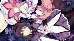 Anime sleeping anime girls closed eyes pantyhose mahou shoujo 