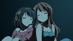 Anime sleeping long hair anime girls closed eyes brunettes 