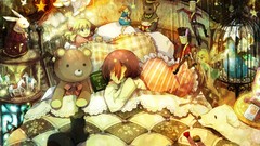 Anime sleeping teddy bears