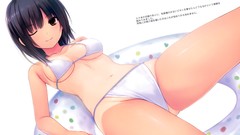 Anime smiling anime girls brown eyes wink black hair ecchi 