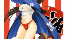 Anime smiling anime girls green eyes brunettes artwork boobs 