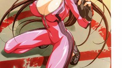 Anime smiling anime girls green eyes brunettes cleavage boobs 