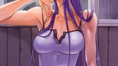 Anime smiling long hair blue eyes highschool of the dead 