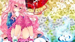 Anime socks pink hair pink eyes anime girls touhou underwear 