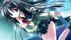 Anime socks Soul skirts long hair anime girls blue eyes school 