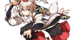 Anime socks white hair red eyes Ribbons anime girls short hair 