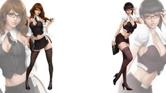 Anime stockings anime girls artwork soft shading high heels 