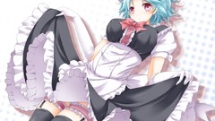 Anime stockings anime girls short hair skirt lift