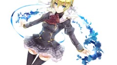 Anime stockings blondes skirts anime girls blue eyes soft 