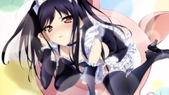 Anime stockings blush long hair anime girls shy maids pigs 