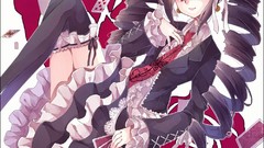 Anime stockings skirts anime girls purple hair danganronpa