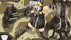 Anime strength black rock shooter yellow eyes