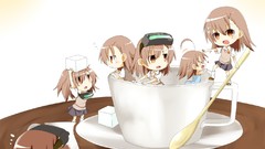 Anime sugar brown Chibi anime girls brunettes school uniforms 