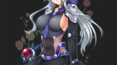 Anime suit long hair vocaloid yowane haku Simple Background 