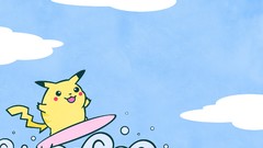 Anime surfing Pikachu
