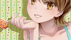 Anime Sweets anime girls brunettes idolmaster cleavage futami 