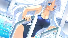 Anime swimsuits white hair