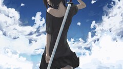 Anime sword anime girls original characters fantasy girl artwork