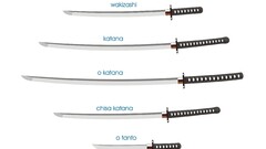 Anime sword Katana digital art wakizashi weapon infographics