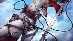 Anime Swords anime girls mikasa ackerman shingeki no kyojin