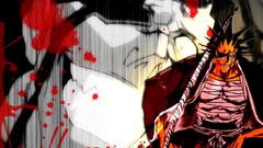 Anime Swords bandages bleach Zaraki Kenpachi blood splatters