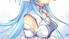 Anime Swords blue hair anime girls blue eyes sword art online 