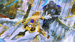 Anime Swords knight drawings blondes anime girls concept art 