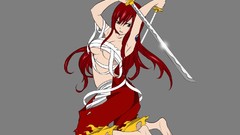 Anime Swords long hair barefoot anime girls fairy tail redheads 