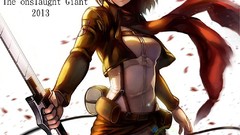 Anime Swords scarfs anime girls short hair mikasa ackerman 