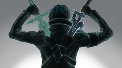 Anime Swords short hair black hair kirigaya kazuto sword art 
