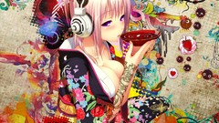 Anime tattoos snyp super sonico Japanese clothes