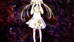 Anime tears barefoot anime girls seifuku twintails Between 