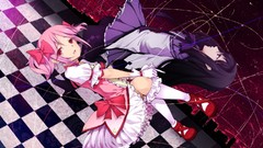 Anime tears dress pink hair anime girls mahou shoujo madoka 