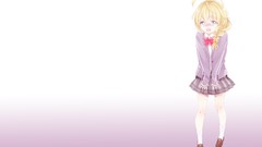 Anime tears socks Ribbons blondes skirts blush long hair blue 