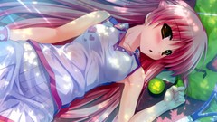 Anime tennis blush pink hair long hair short hair Amatsu Misora 