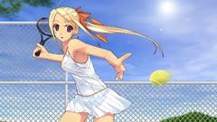 Anime tennis bows blondes skirts brown eyes murakami suigun