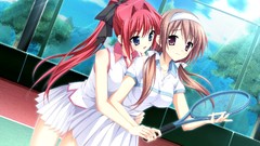 Anime tennis long hair anime girls brunettes game cg redheads