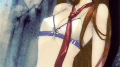 Anime tie anime girls makise kurisu steins gate purple eyes 