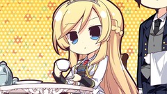 Anime tie blondes long hair anime girls blue eyes seifuku game 