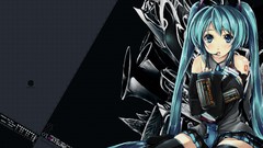 Anime tie blue hair anime girls hatsune miku vocaloid detached 