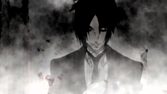 Anime tie monochrome suit brunettes kuroshitsuji sebastian 