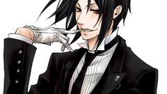 Anime tie red eyes suit brunettes kuroshitsuji sebastian 