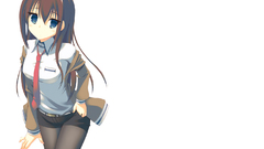 Anime tie Shorts anime girls blue eyes brunettes tights makise 