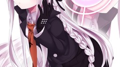 Anime tie white hair long hair anime girls uniforms danganronpa 