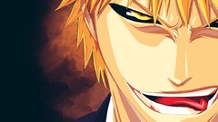 Anime tongue bleach kurosaki ichigo yellow eyes orange hair 