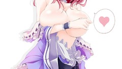 Anime touhou saigyouji yuyuko ecchi boobs Simple Background