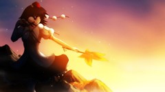 Anime touhou shameimaru aya video games skyscapes tengu